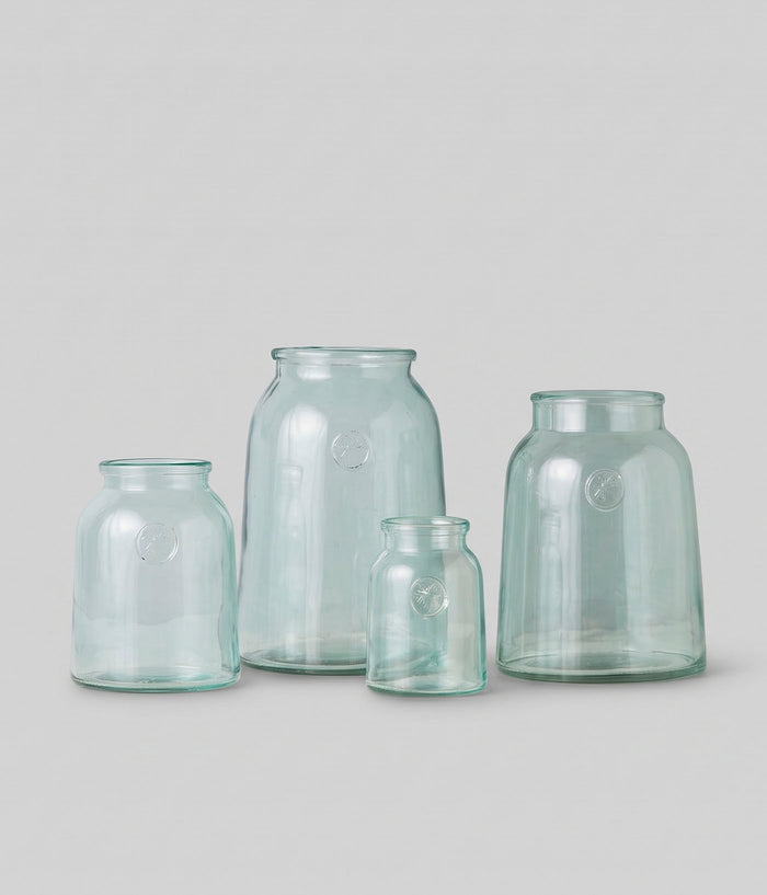Recycled Glass French Bee Stamped Vase