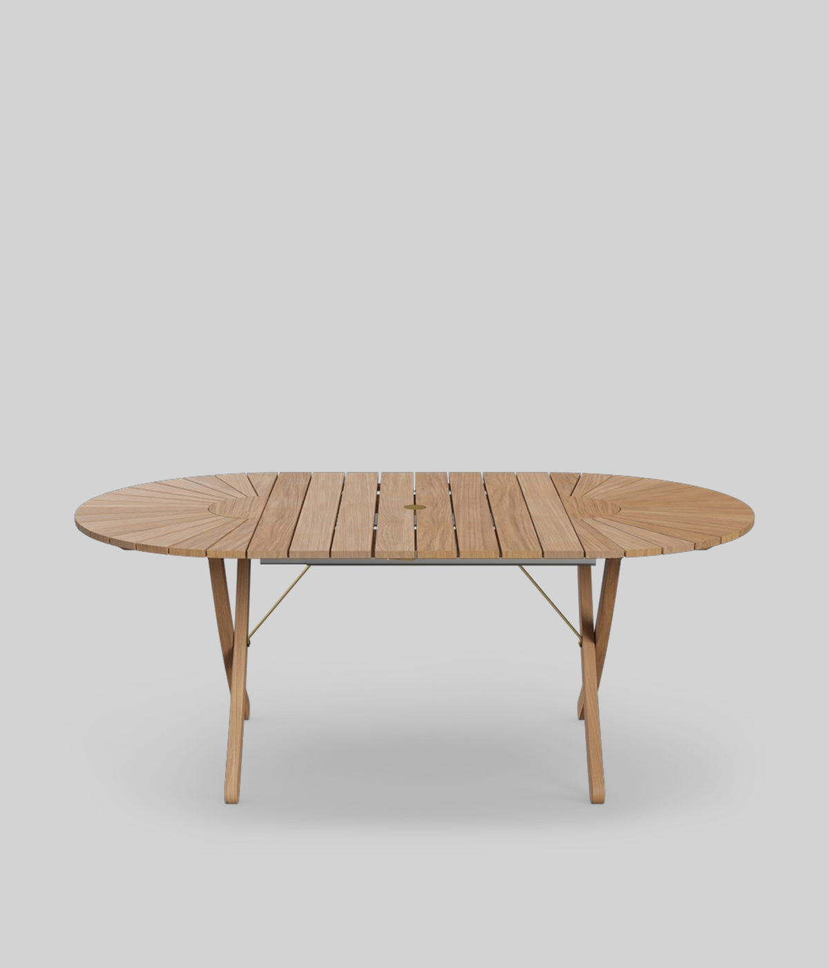 Teak oval outdoor dining table