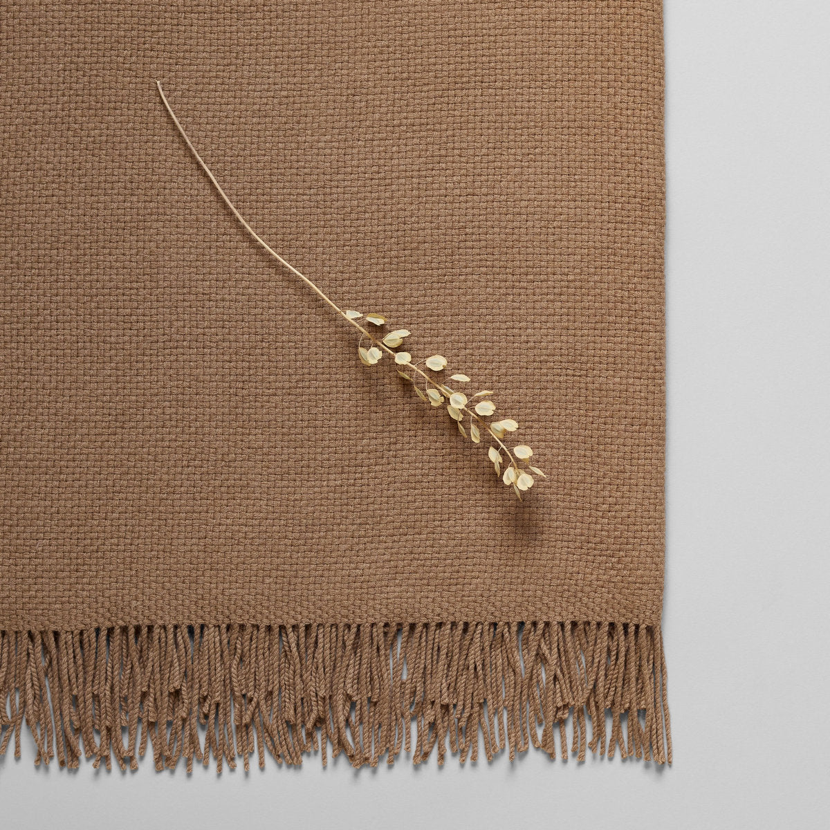 Camel Hair Basket Weave Throw