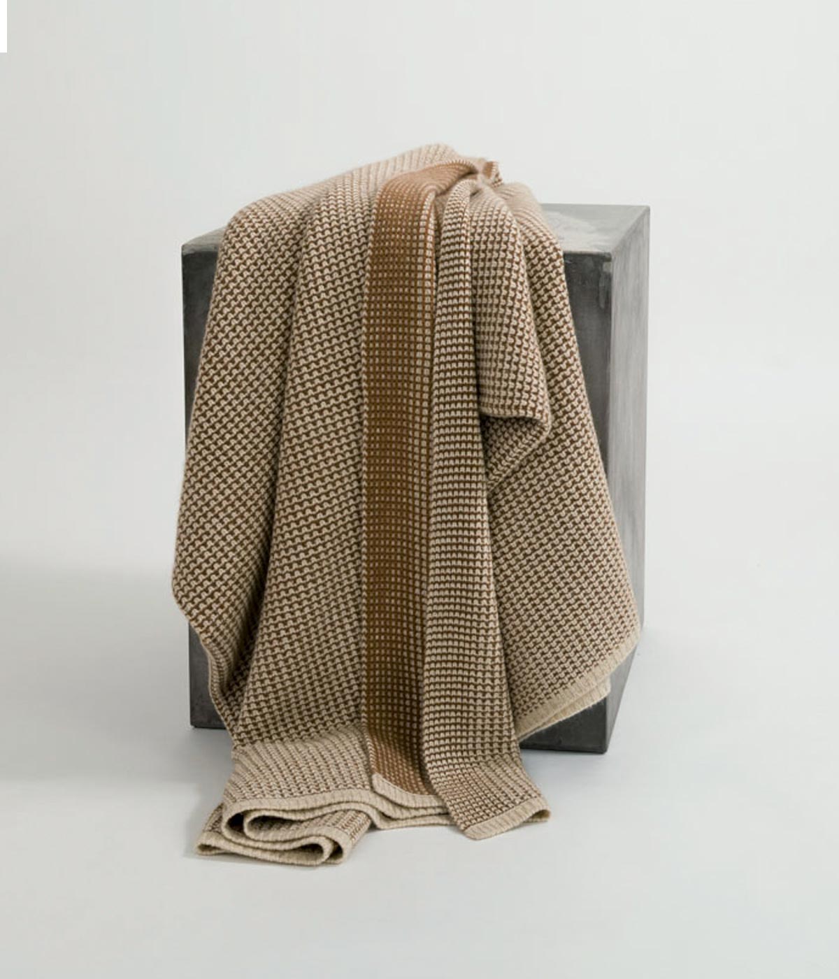Linen Cognac Waffle Knit Cashmere Throw Responsibly Made