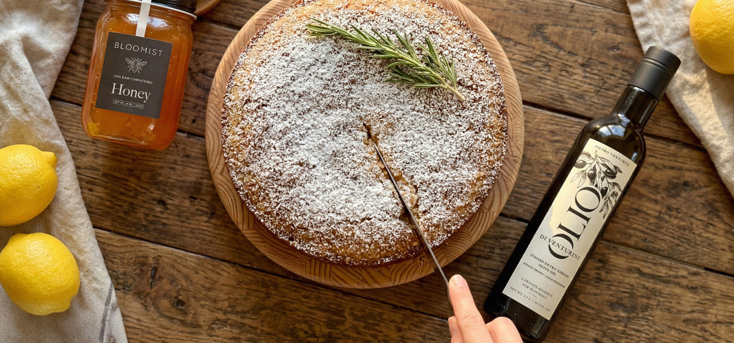 Meyer Lemon Olive Oil Honey Cake with Rosemary & Honey Drizzle Recipe