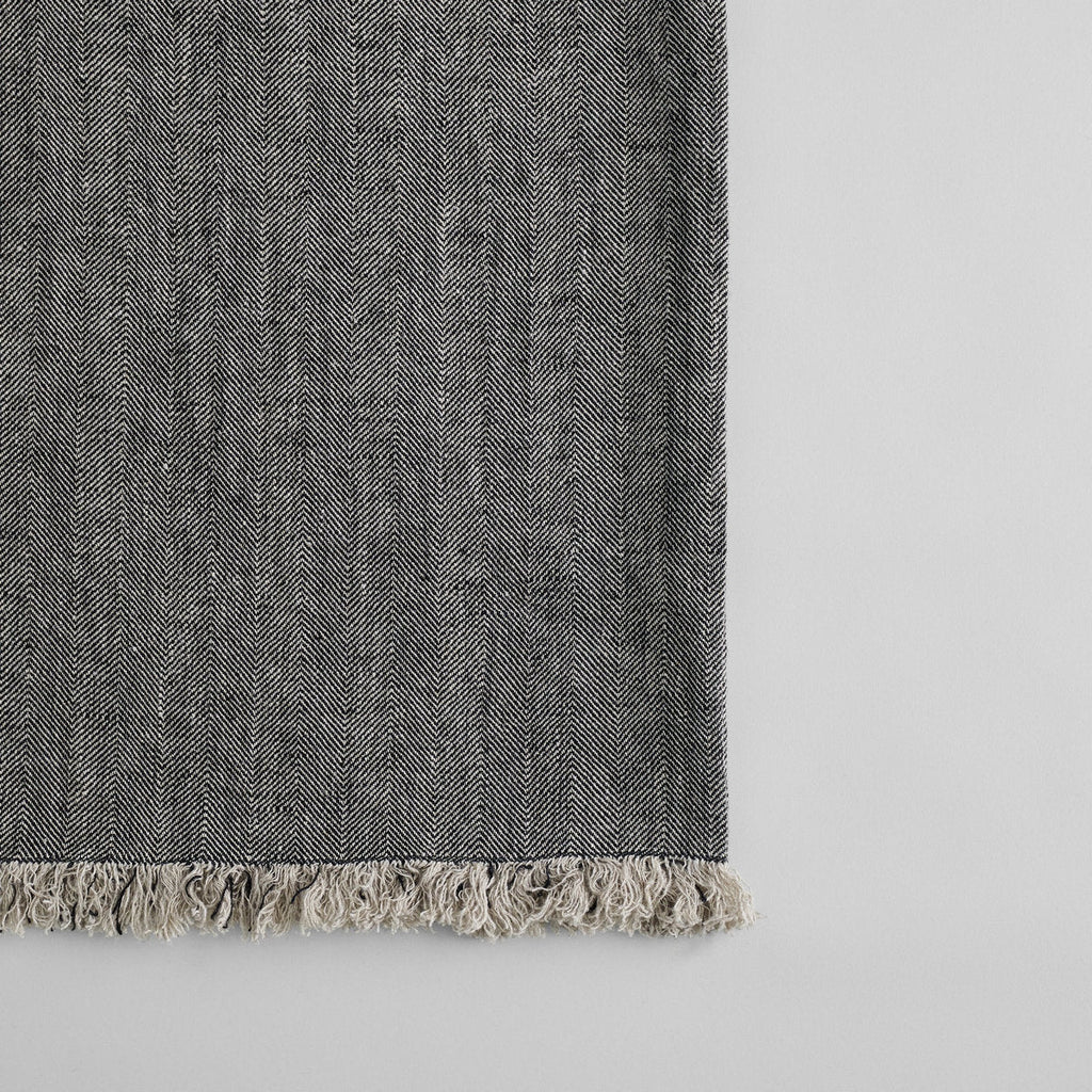 Linen Throw in Charcoal - Bloomist