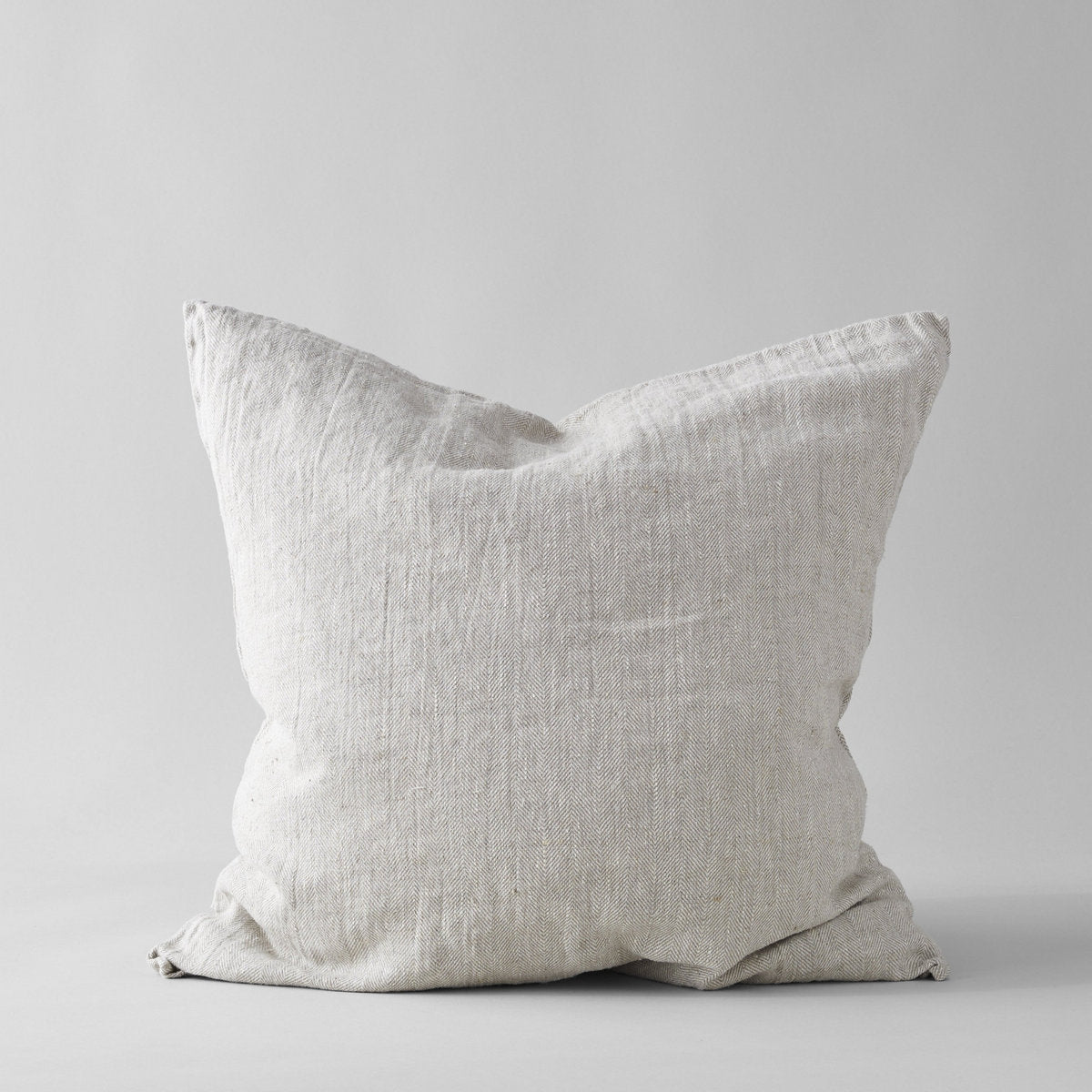Herringbone Linen Pillow Natural 24x24