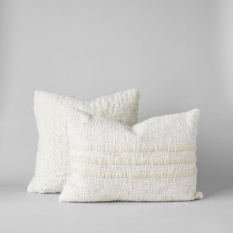 Nube Handwoven Wool Pillow in Ivory - Bloomist
