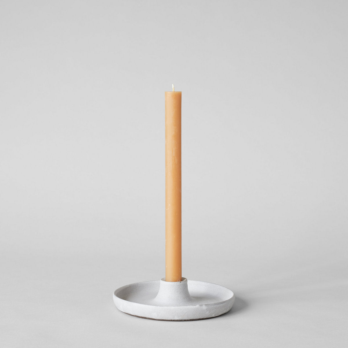 Stoneware Candlestick Holder, Grey - Thumbnail 3