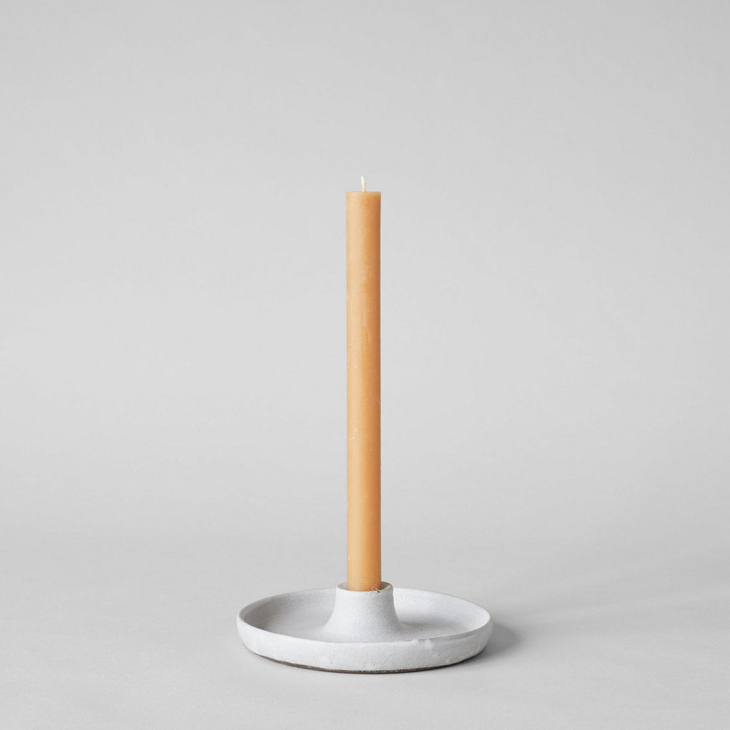 Stoneware Candlestick Holder, Grey - Bloomist