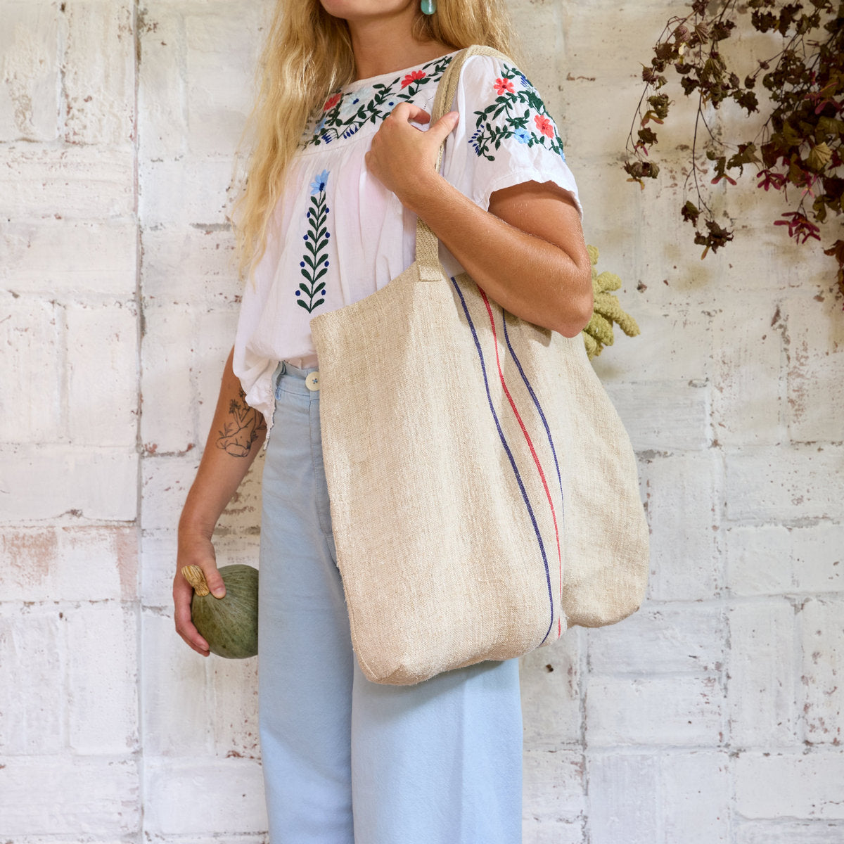 Antique Hemp Large Market Tote - Thumbnail 4
