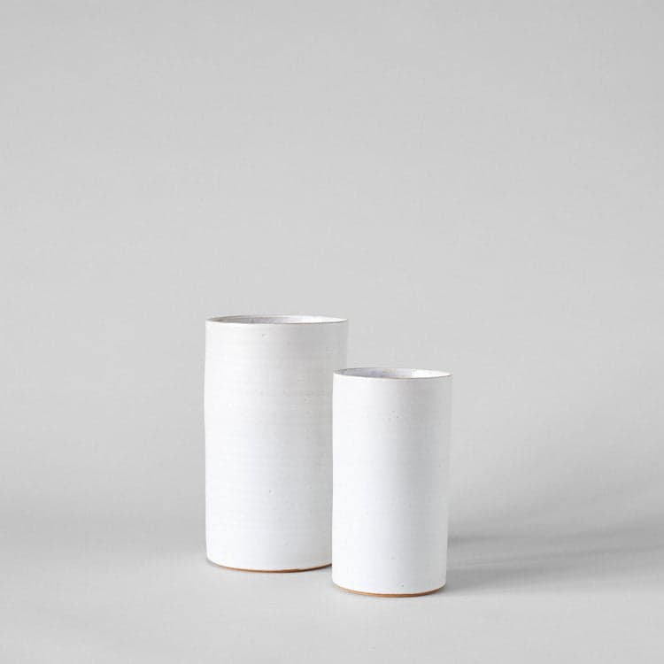 White Stoneware Slim Vase - Bloomist