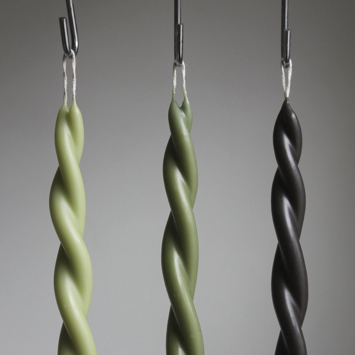 Hand Twisted Beeswax Candles Set 4 Cool Tones