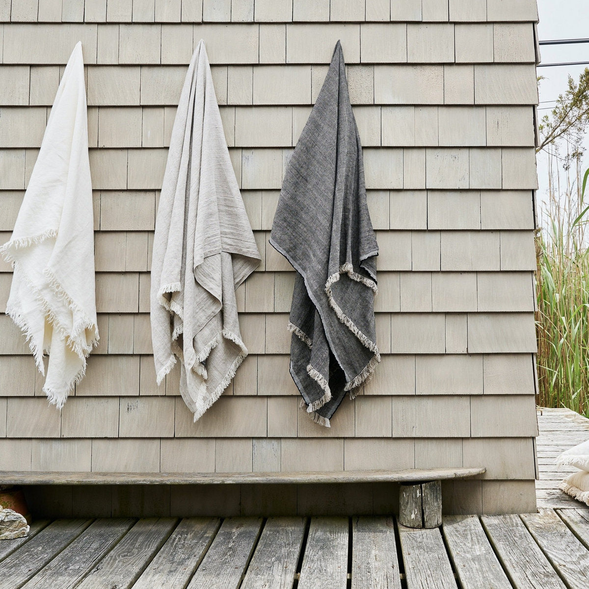 Linen Throw in Natural - Thumbnail 4