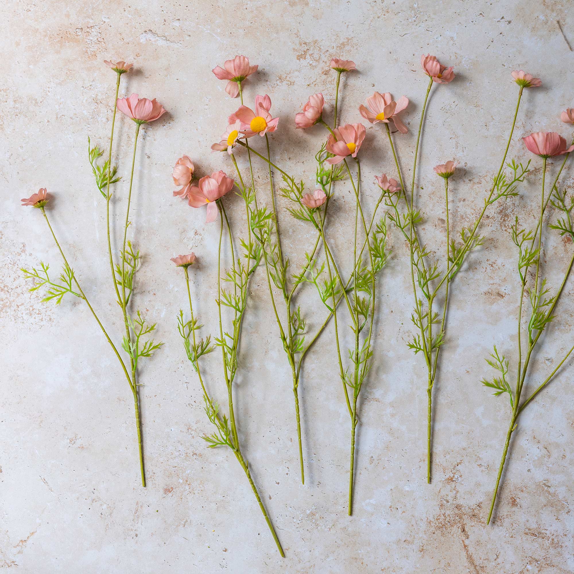 Artificial meadow flowers in blush pink tones