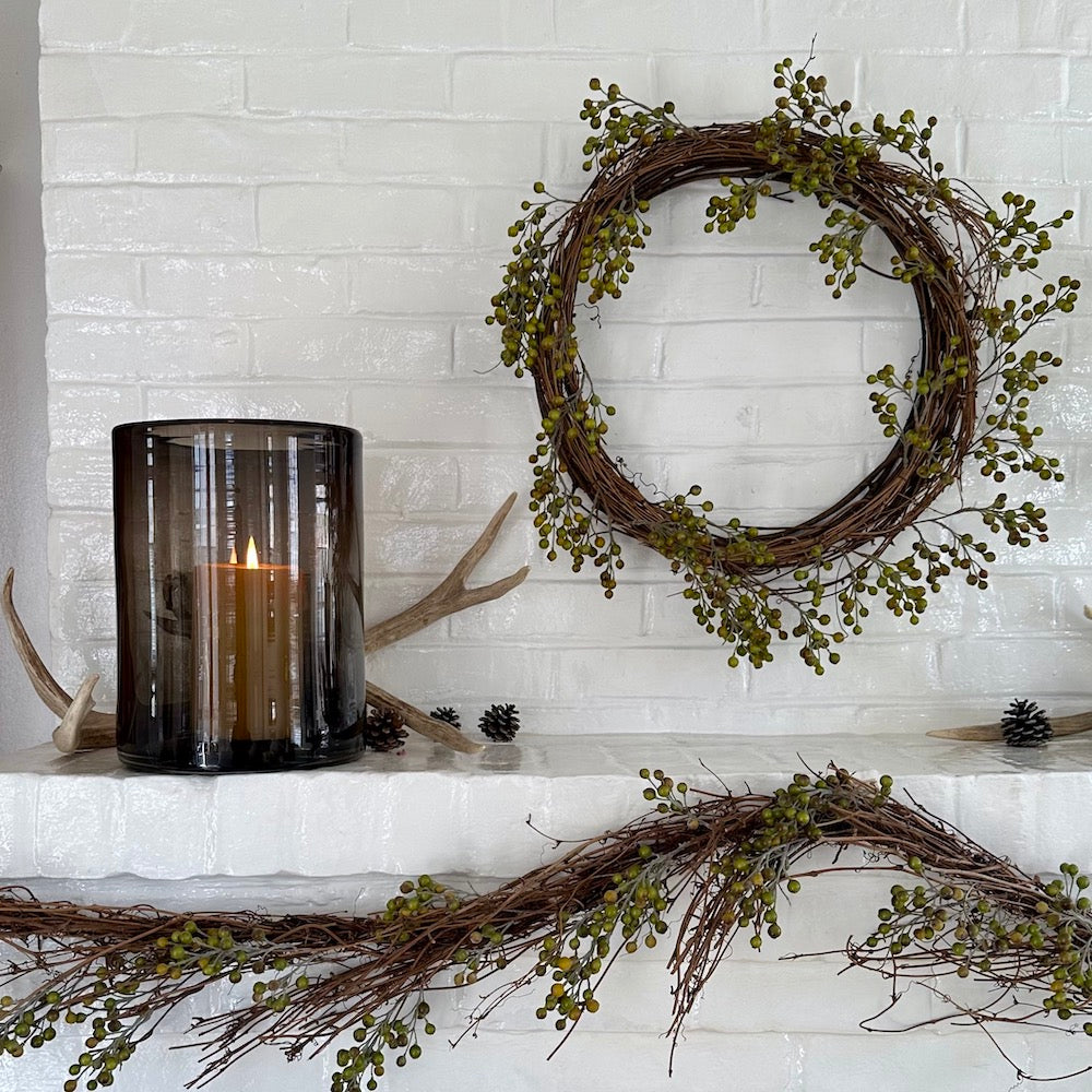 EcoFaux Green Ilex Berry Wreath - Bloomist