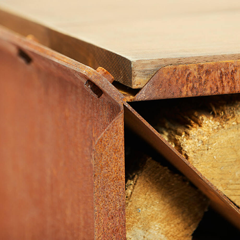 CorTen steel wood storage