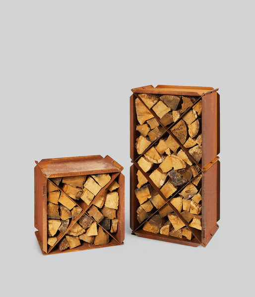 イナウト INOUT Stack BOX High + Cover Wood BloX Outdoor Wood Storage Rack | Modular Firewood Storage