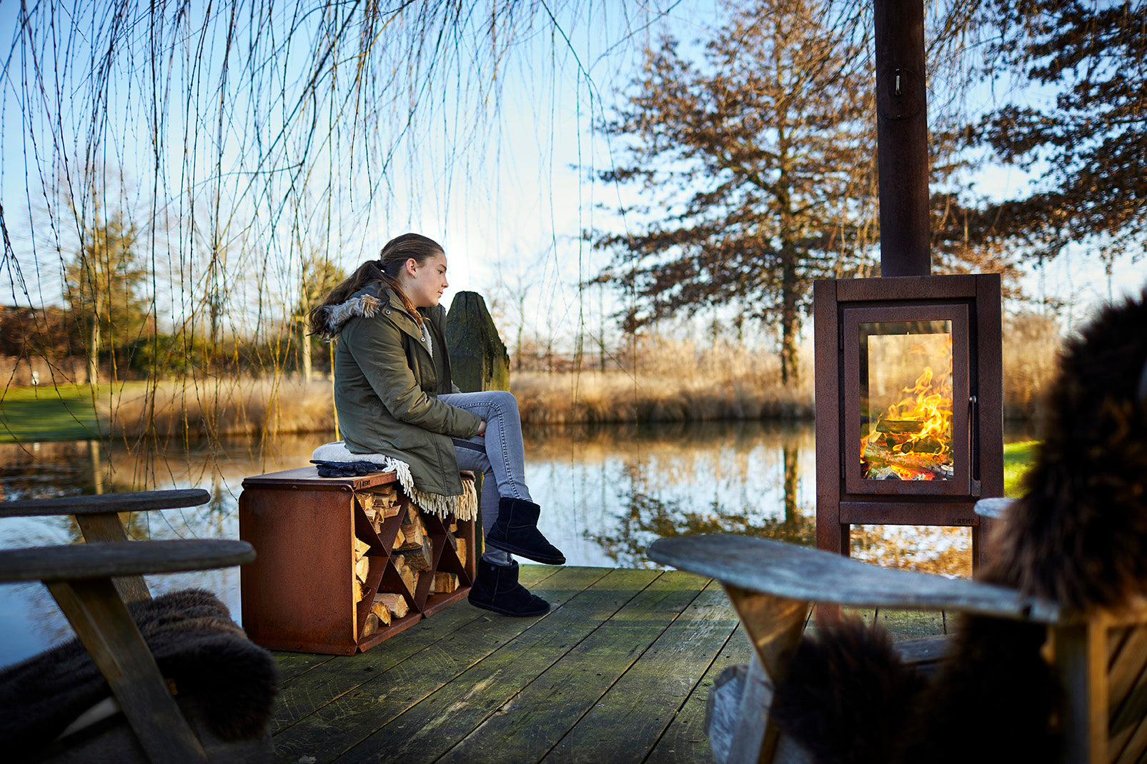 outdoor firewood storage
