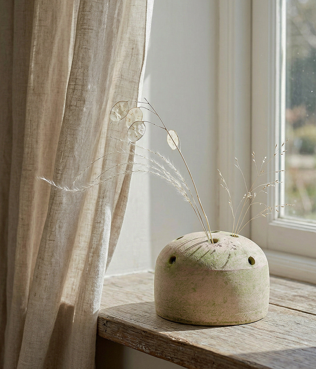 Terra Cotta Frog Vase, Greenwash