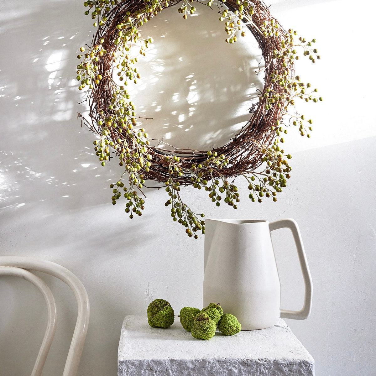 EcoFaux Green Ilex Berry Wreath - Bloomist