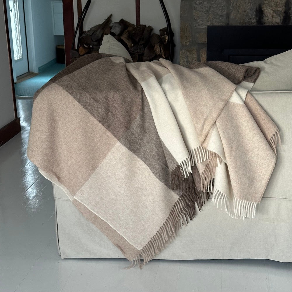 Plaid Recycled Alpaca Throw - Bloomist