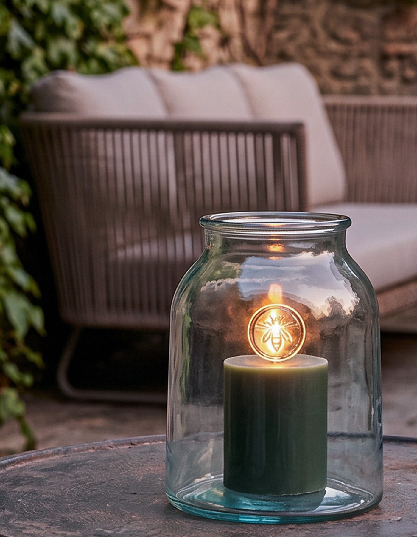 Beeswax Pillar Candle, Garden Sage