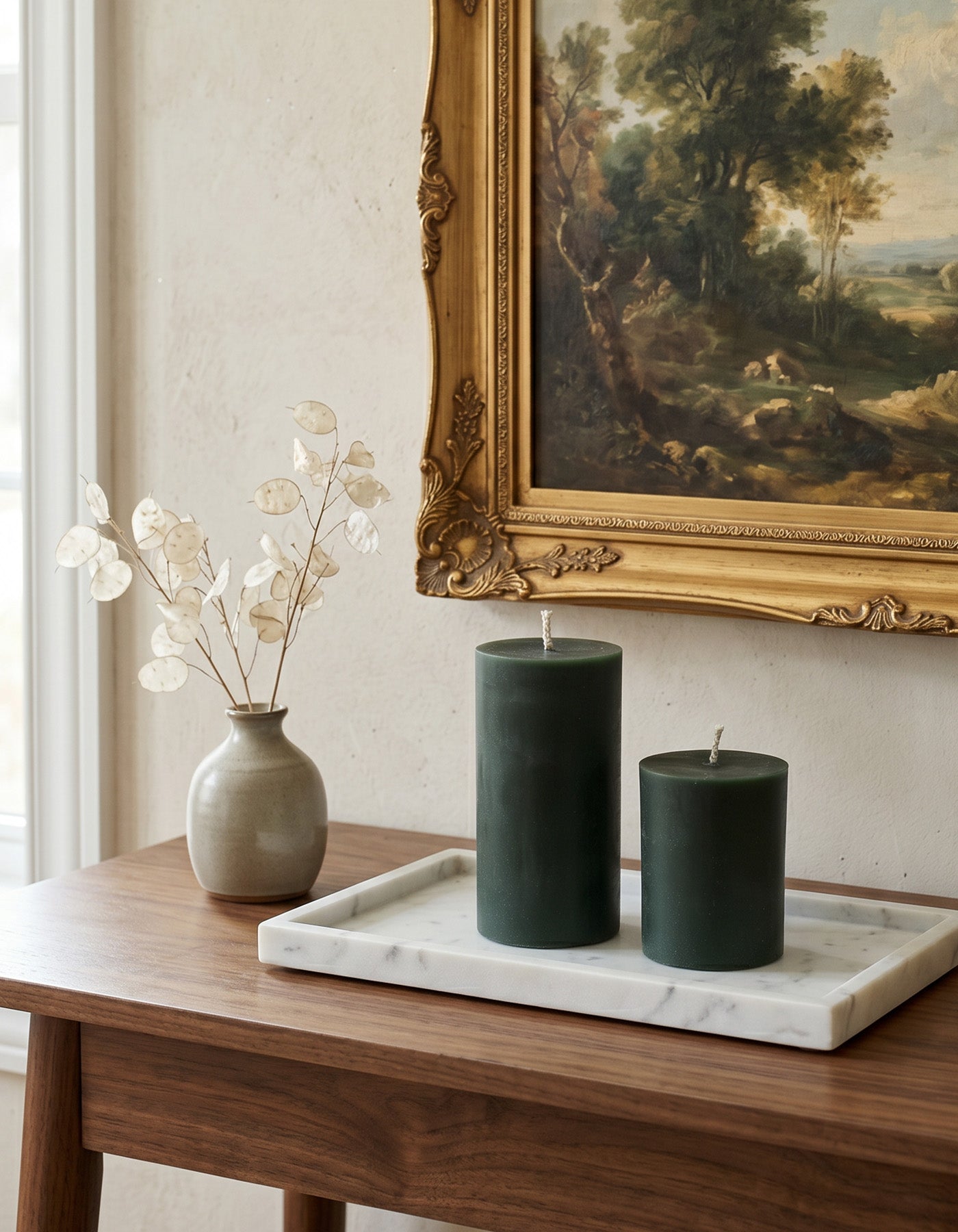 Beeswax Pillar Candle, Garden Sage