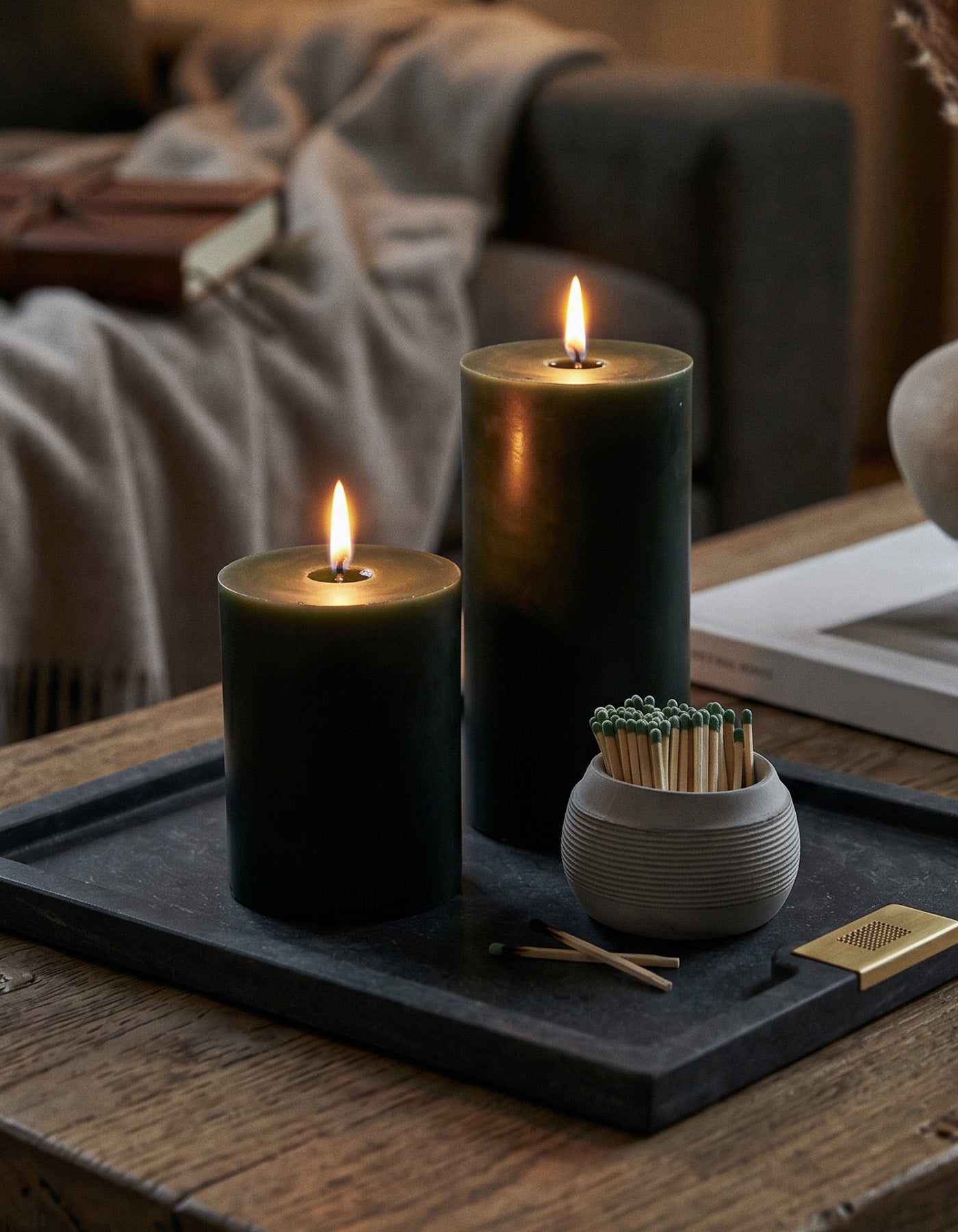 Beeswax Pillar Candle, Garden Sage
