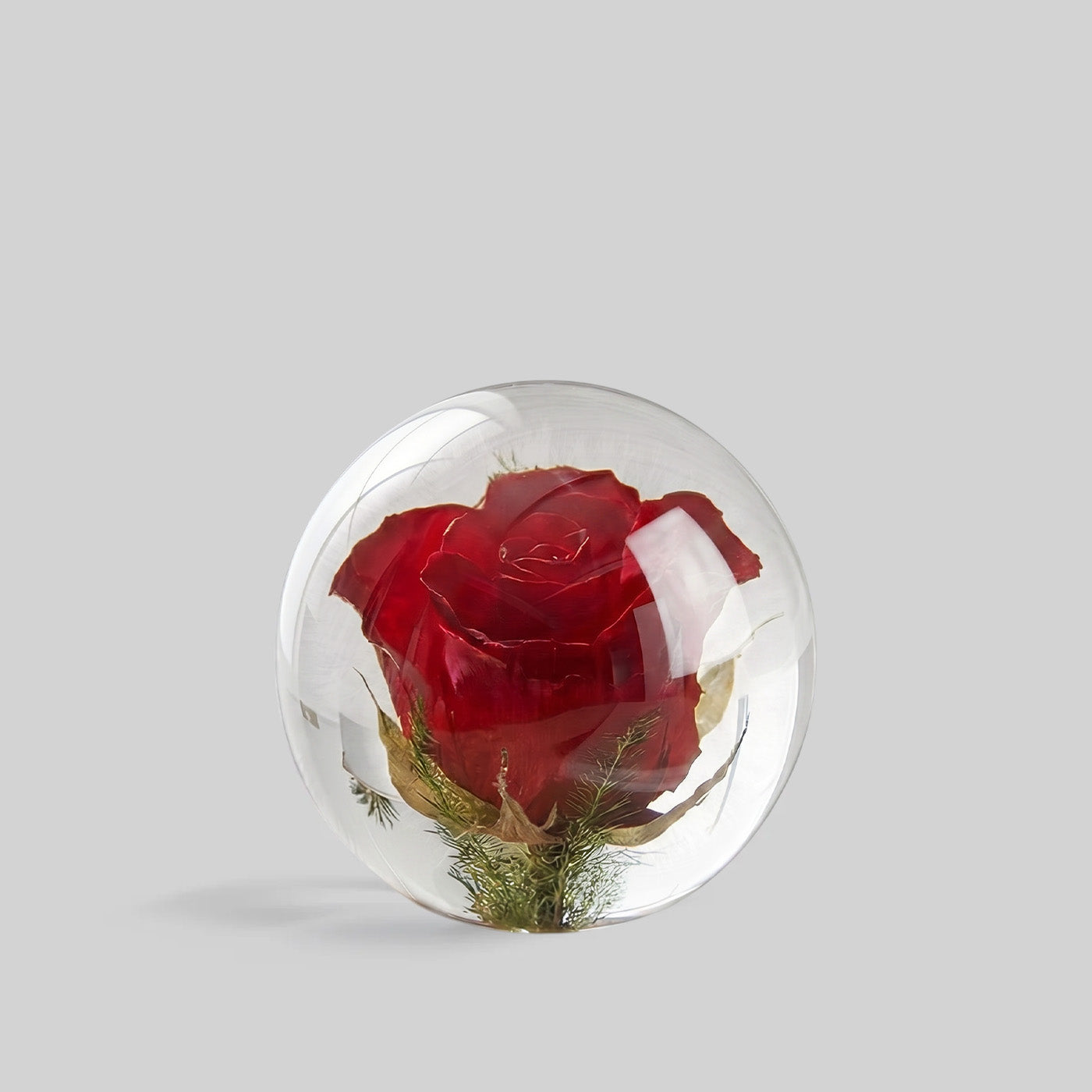 Rose Botanical Resin Paperweight