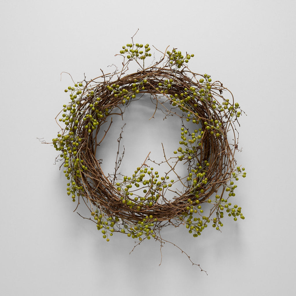 EcoFaux Green Ilex Berry Wreath - Bloomist