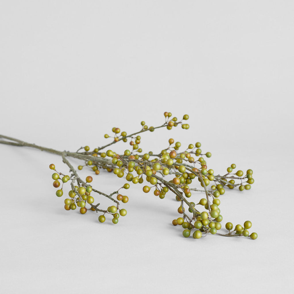 EcoFaux Green Ilex Berry Branch, 32" - Bloomist