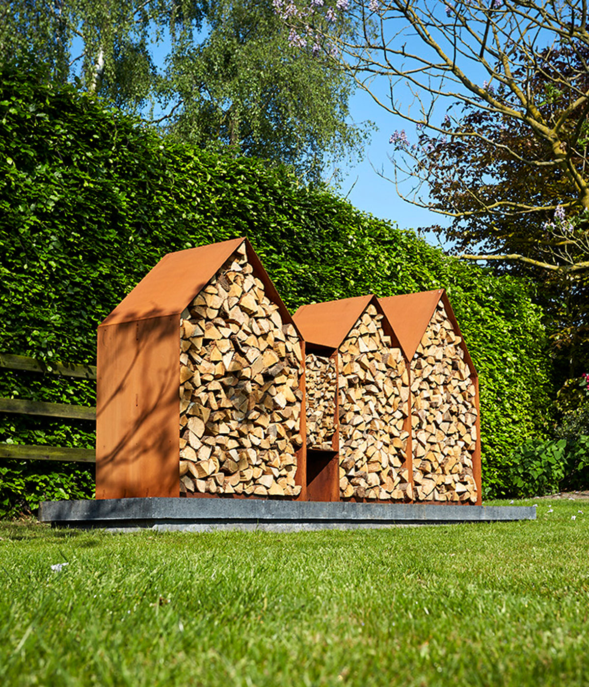 Wood Storage Bruges CorTen Steel