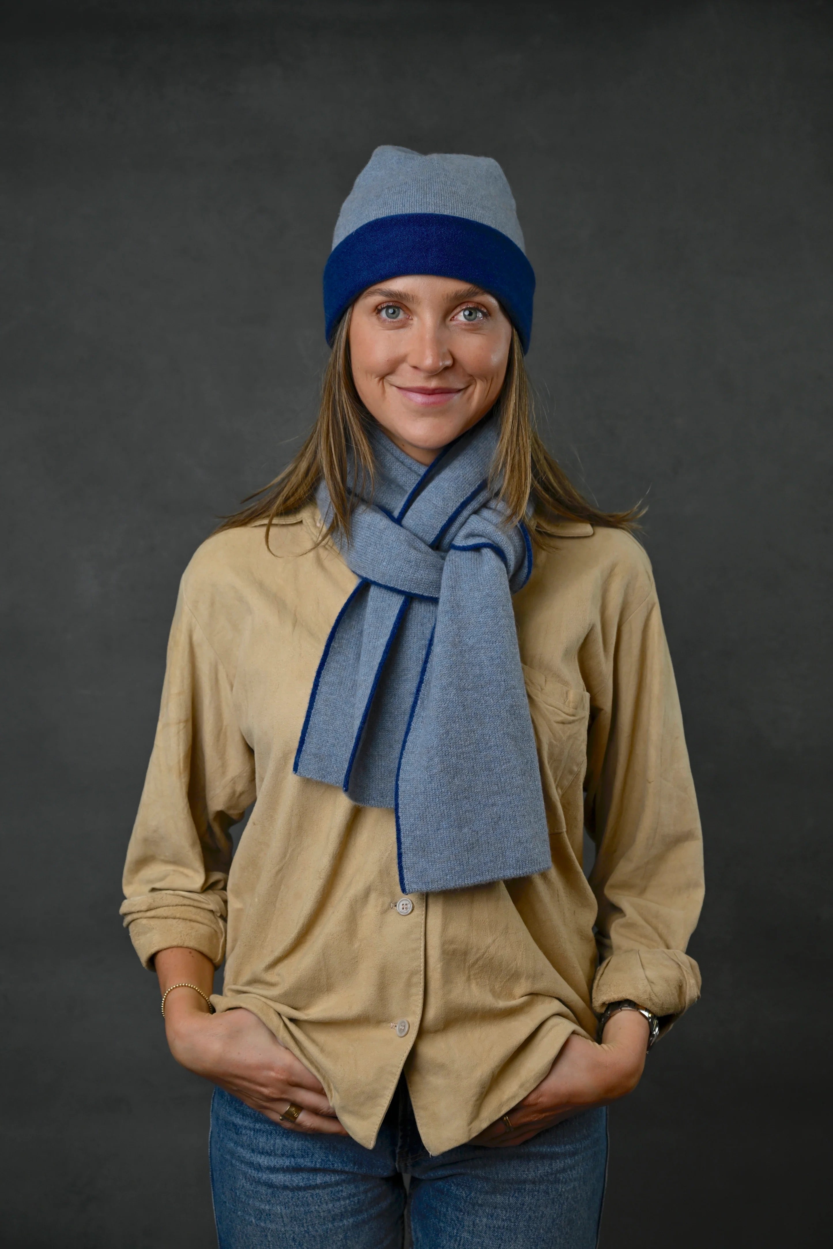 blue cashmere scarf
