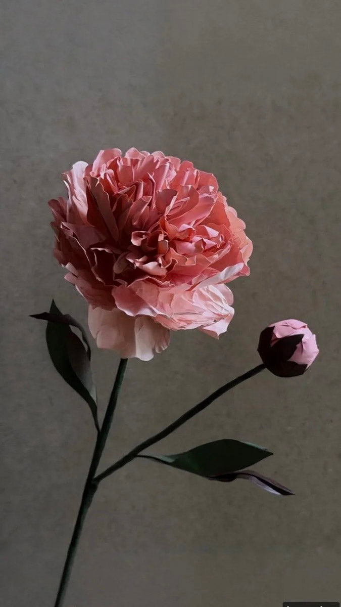 Chinese Peony Beeswax Paper Flower | Minimalist Home Decor Wax