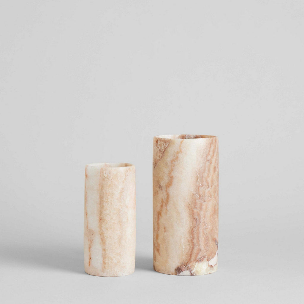 Cylinder Amber Alabaster Candleholder - Bloomist