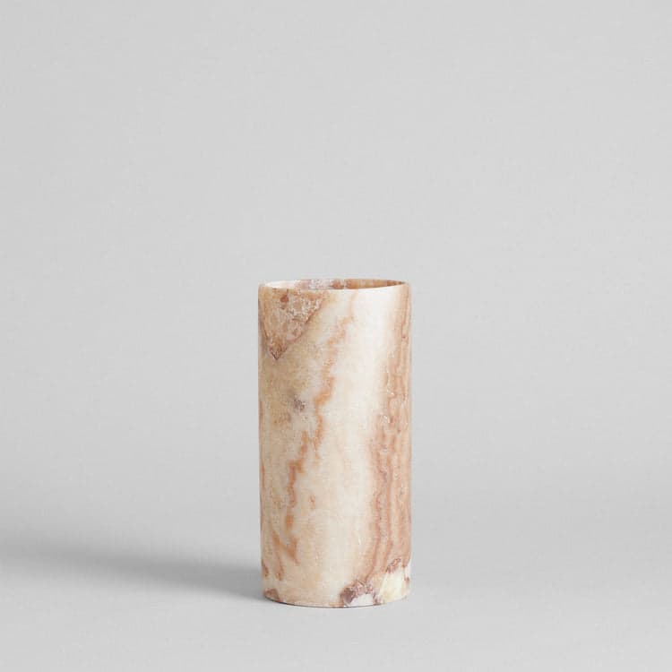 Cylinder Amber Alabaster Candleholder - Bloomist
