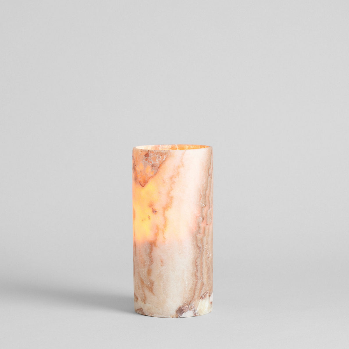 Cylinder Amber Alabaster Candleholder - Bloomist