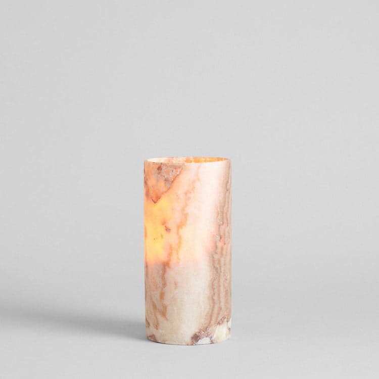 Cylinder Amber Alabaster Candleholder