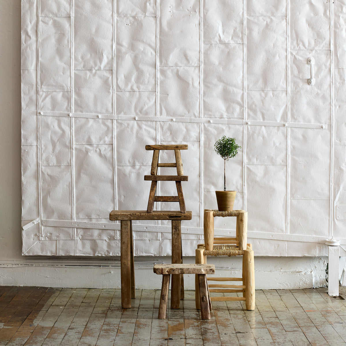 Vintage Elmwood Stool - Bloomist