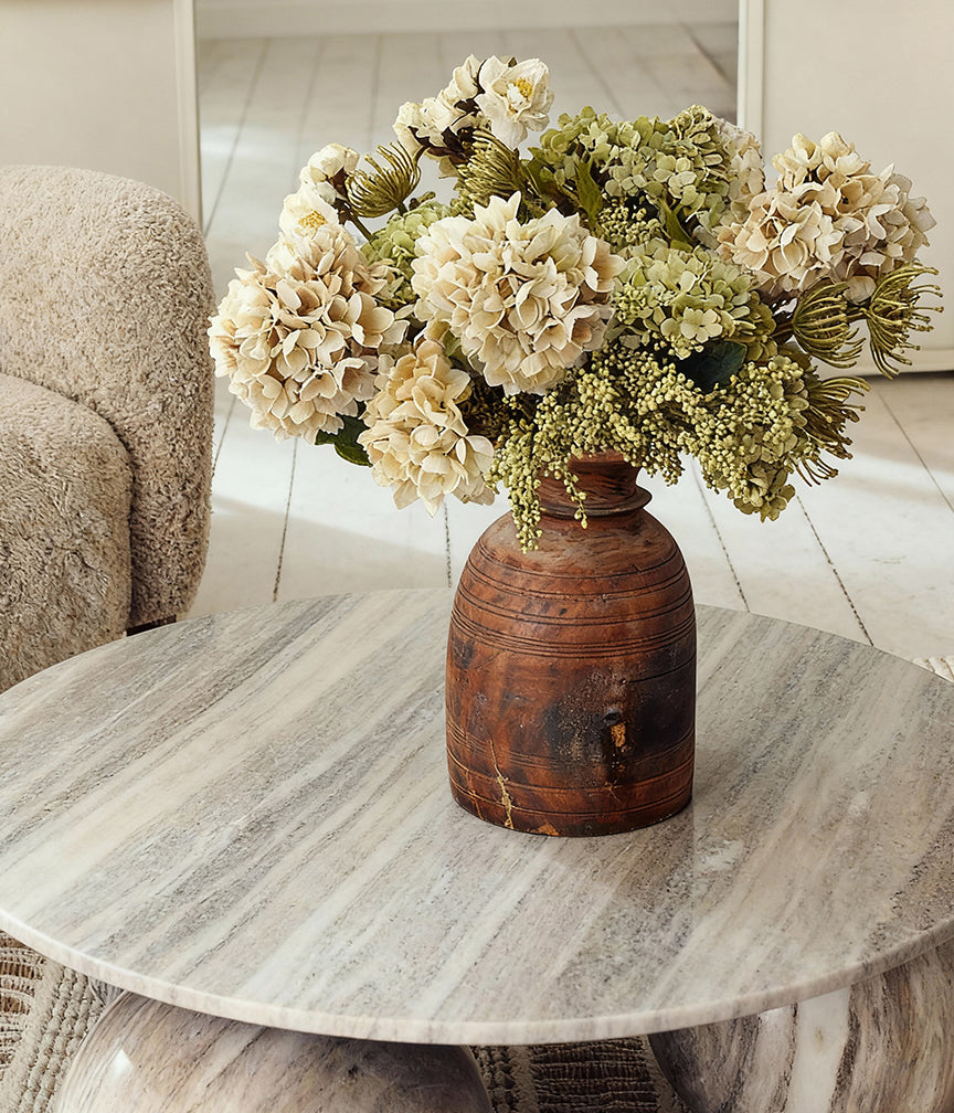 Elodie premium faux flower arrangement with 19 lifelike stems for sustainable styling