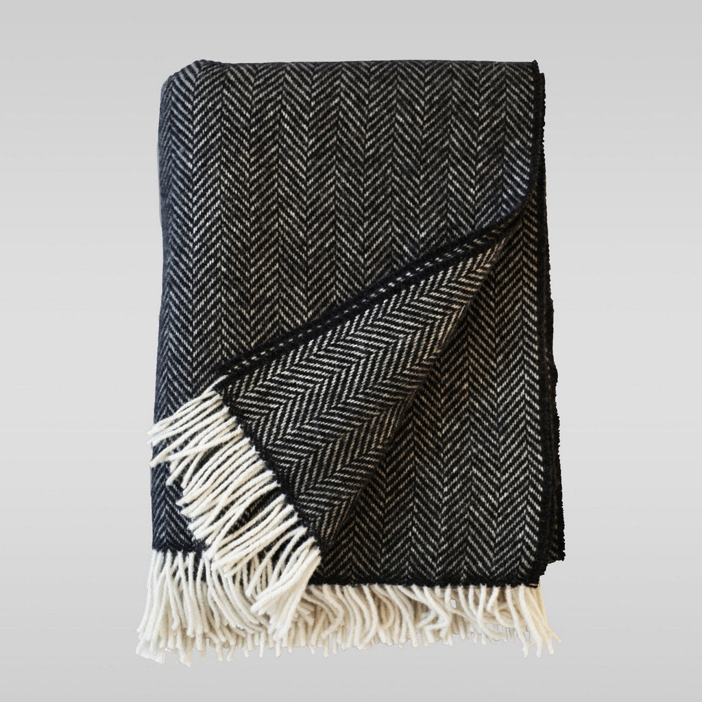 Herringbone Wool & Cashmere Throw - Bloomist