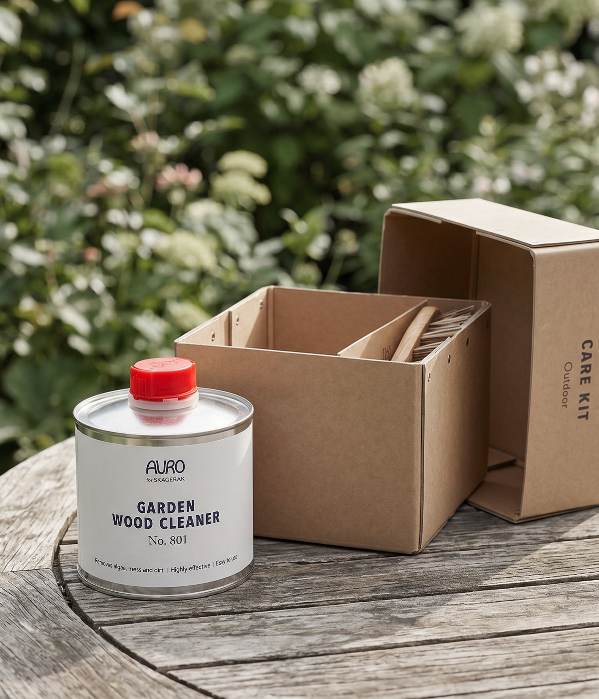 Cleaner and brush for outdoor furniture cleaner