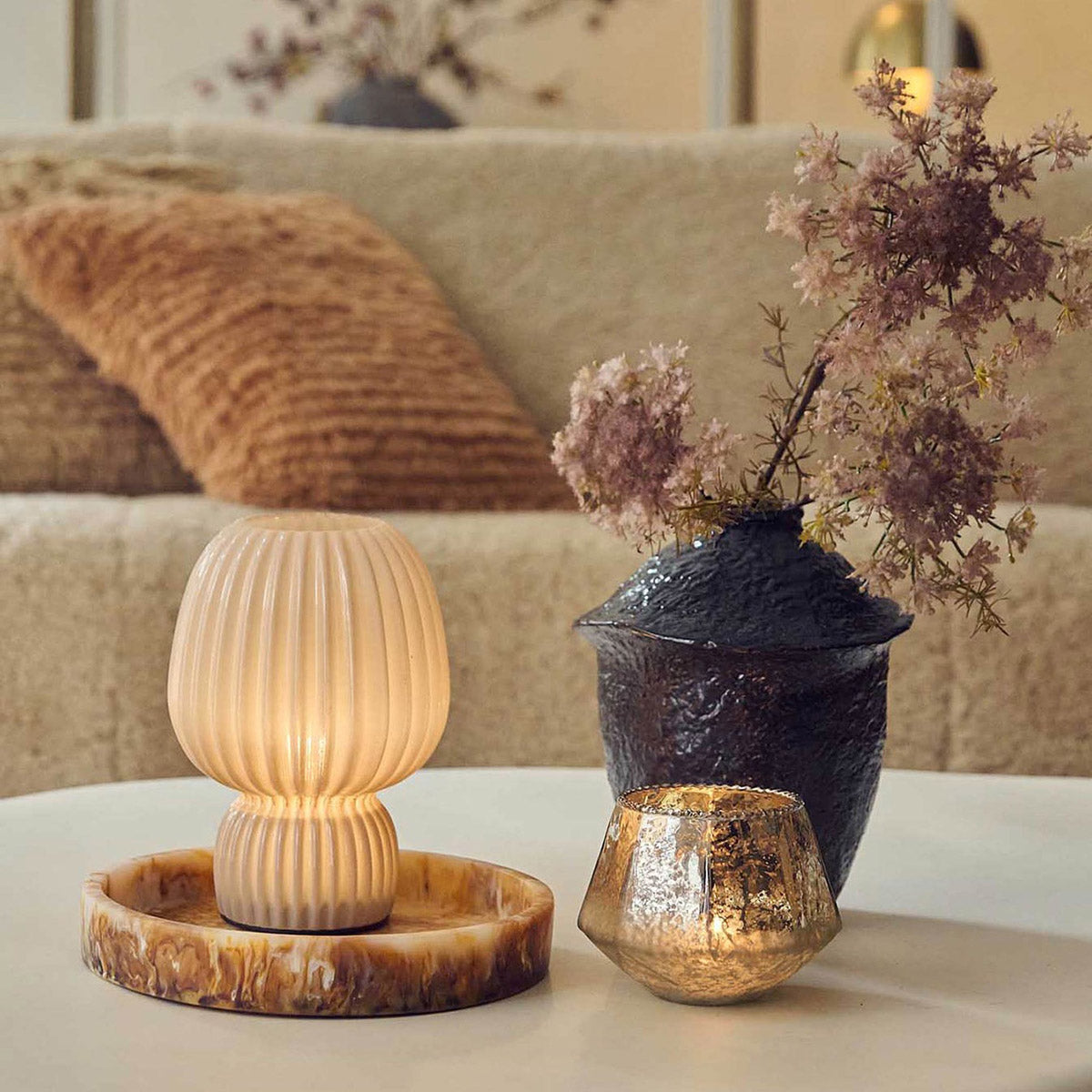 Blush lace flower artificial stem for year-round interior floral decor