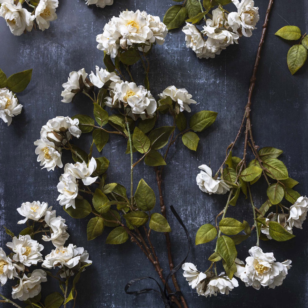 Artificial cream rose stem with natural detail for tall vases, centerpieces, or consoles