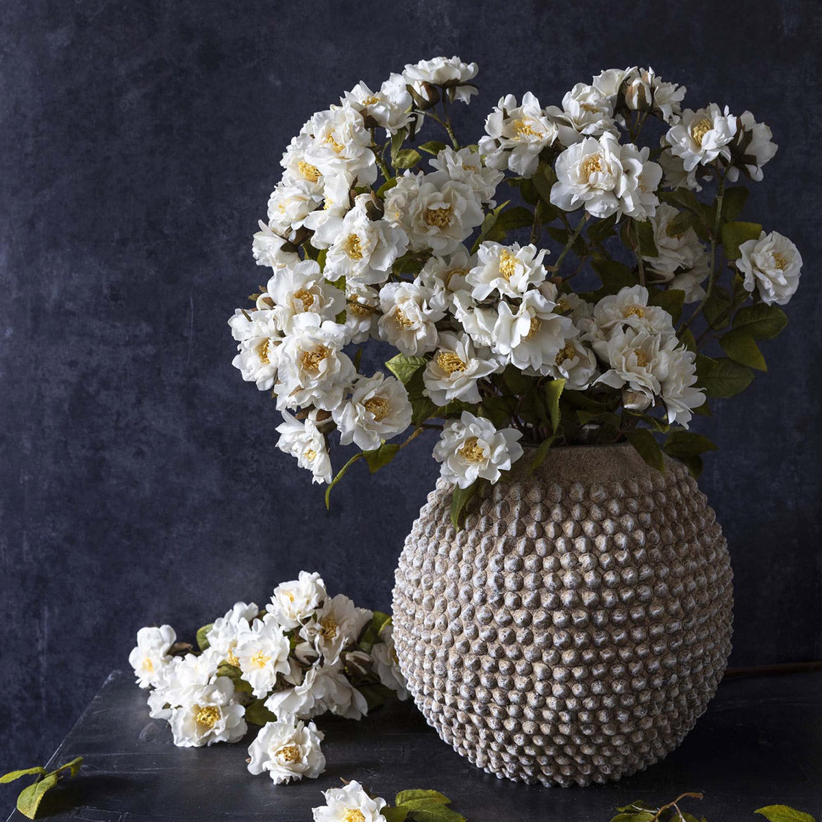 faux rose spray cream stem styled in a vase for weddings, events, or interior decor