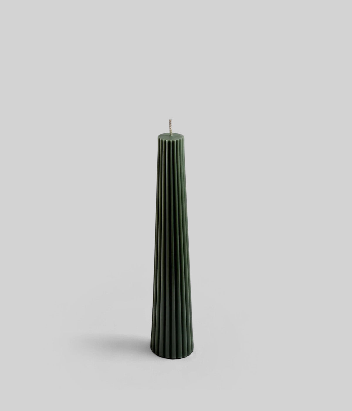 Miniature pine cone candle in antique dark green, beeswax, sculptural detail