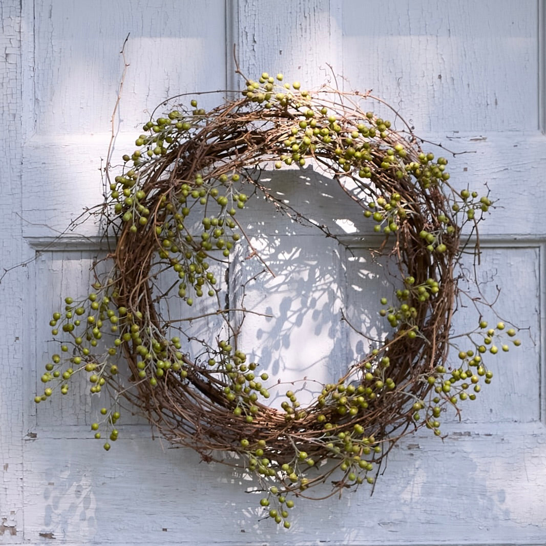 EcoFaux Green Ilex Berry Wreath - Bloomist