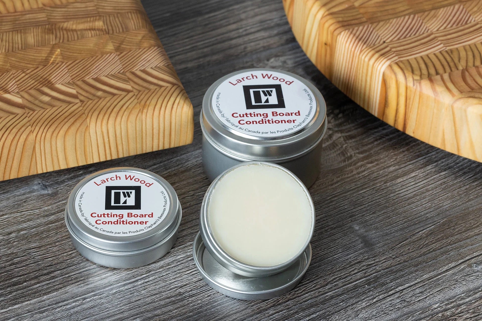 Food-safe wood conditioner balm for preserving cutting boards and butcher blocks