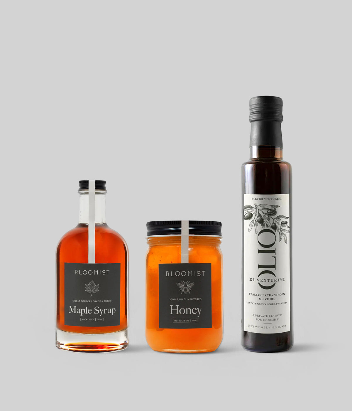 Italian EVOO, Berkshire Honey, and Grade A Maple Syrup Gift Set