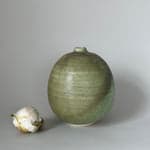 Stoneware Orb Vase, Olive