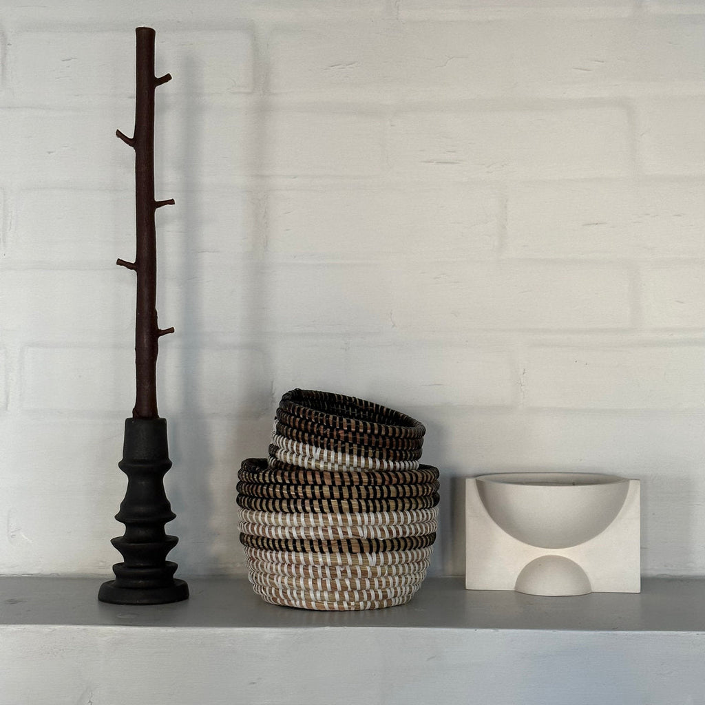 Black and White Stripe Senegalese Baskets - Bloomist