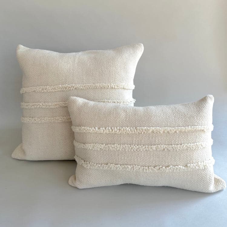 Triple Stripe Wool Pillow, 22" x 22" - Bloomist