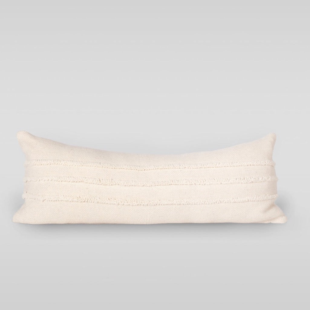 Triple Stripe Wool Lumbar Pillow, 14" x 35" - Bloomist